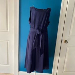 LL Bean Signature Navy Blue Cotton Dress NWT